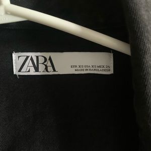 Zara Oversized Denim Jacket in dark grey, size xs.